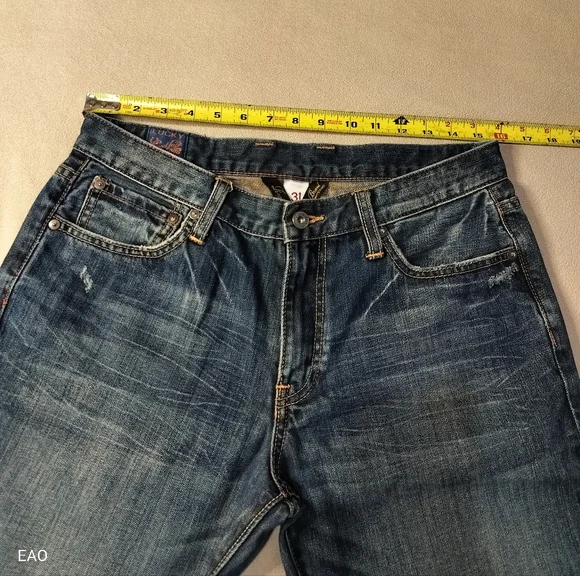 Lucky Brand Men's Vintage Straight R Distressed Blue Denim Jeans Sz 31/32 - Picture 2 of 16